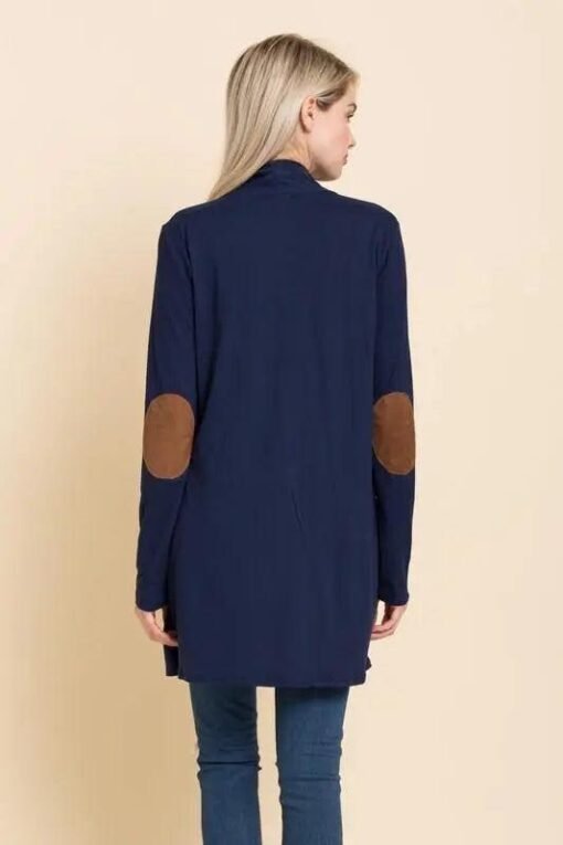 Jacqueline Cardigan with Suede Patches Outerwear – Image 3