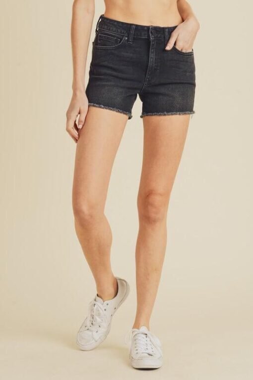 JBD by Just Black Denim Hi-Rise Frayed Shorts – Image 5