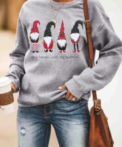 Just Hangin' With My Gnomies Christmas Sweatshirt Tops