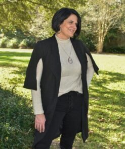Kala Midi-Length No-Iron Open-Front Lapel Jacket