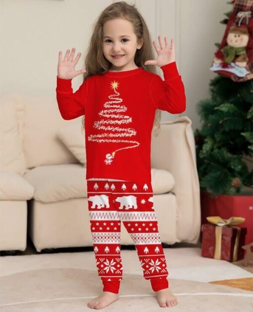 Kids Home for the Holidays Christmas Print Pajama Set – Image 6