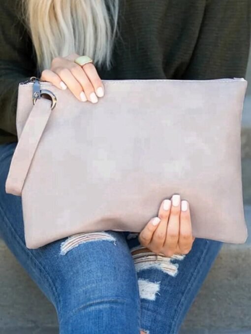 Versatile Oversized Clutch Handbag with Zipper and Inside Pocket – Image 3