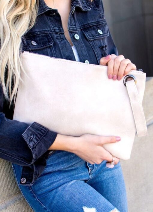 Versatile Oversized Clutch Handbag with Zipper and Inside Pocket – Image 5