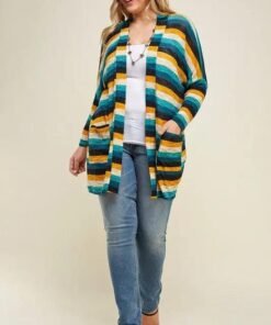 Laryn Striped Cardigan Outerwear | Plus Size Womens Clothing
