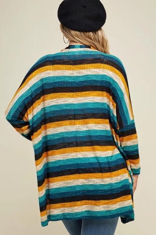 Laryn Striped Cardigan Outerwear | Plus Size Womens Clothing – Image 6