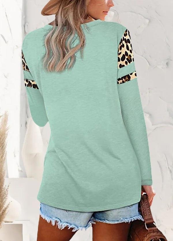 Leopard Print Pocket V-Neck Top | Animal Print Pocket Tee – Image 4