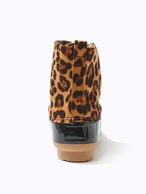Leopard Waterproof Lace-up Duck Boots | Rain Boots – Image 4