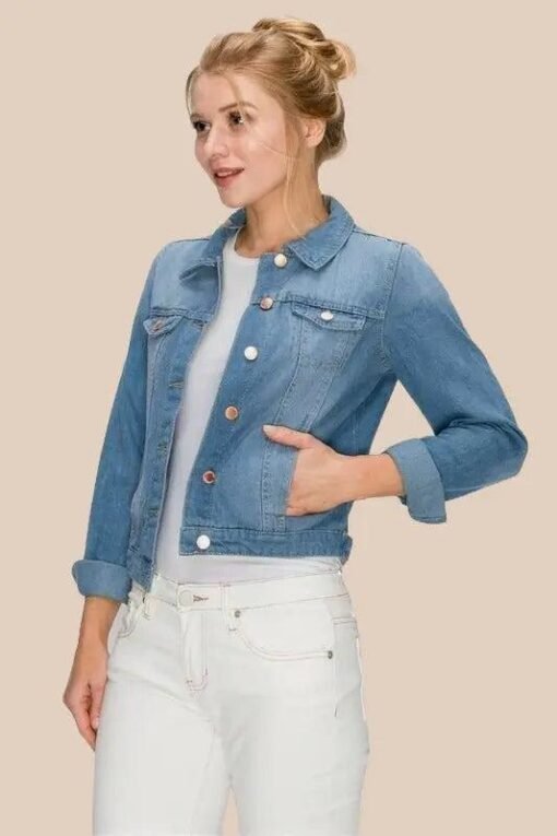 Light Blue Denim Jacket | Mature Women's Online Clothing – Image 4