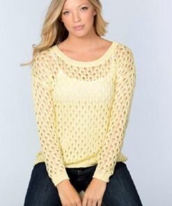Lightweight Yellow Honeycomb Sweater
