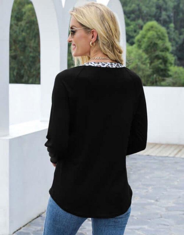 Long Sleeve Leopard Keyhole Blouse Jolie Vaughan Mature Women's Online Clothing Boutique – Image 4