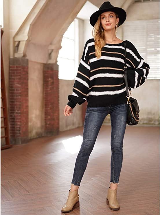 Loose Knit Stripe Dom Sweater Tops – Image 4
