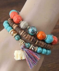 Louyue Bohemian Tassel Beaded Bracelets