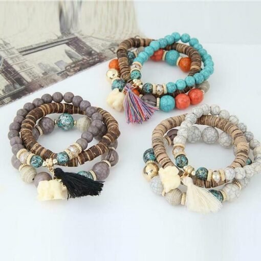 Louyue Bohemian Tassel Beaded Bracelets – Image 3
