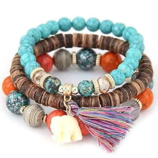 Louyue Bohemian Tassel Beaded Bracelets – Image 5