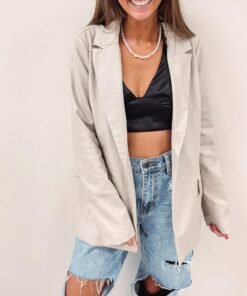 Sloane Faux Leather Blazer