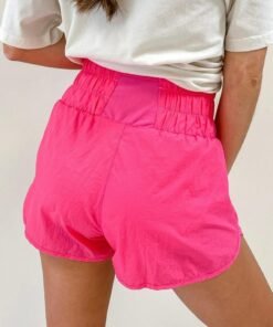 Smocked Athletic Shorts – Hot Pink