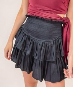 Smocked Skirt- Black