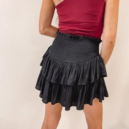 Smocked Skirt- Black – Image 3