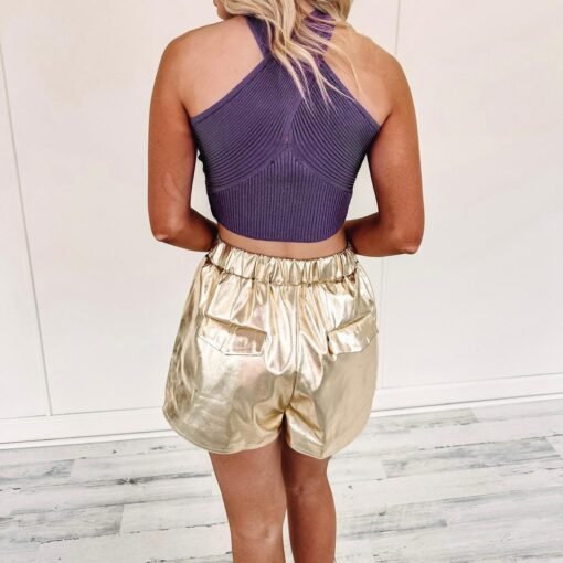 Stella Shorts – Gold Metallic – Image 3