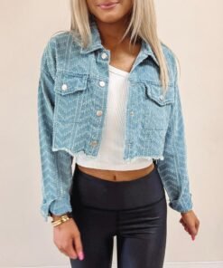 Textured Denim Jacket