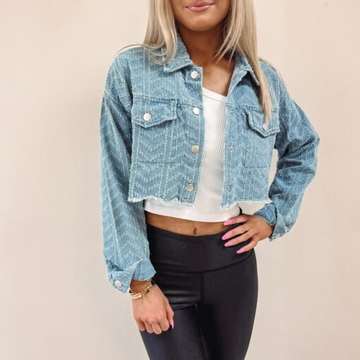 Textured Denim Jacket – Image 4