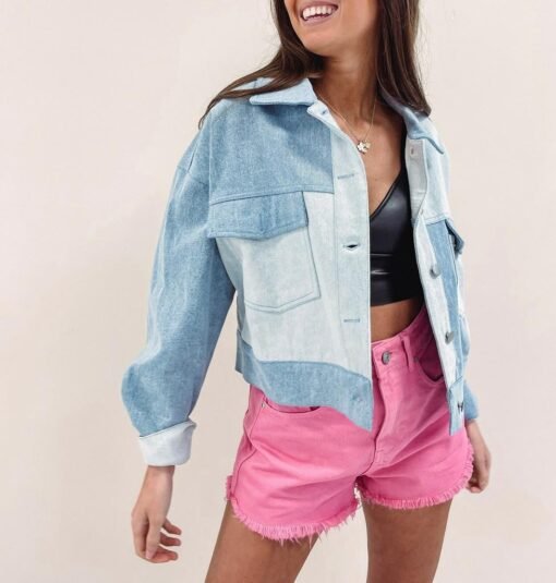 Two Toned Denim Jacket – Image 4