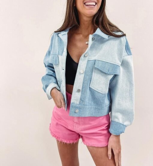 Two Toned Denim Jacket – Image 5