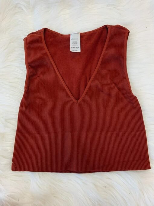 V- Neck Ribbed Seamless Brami – Image 6