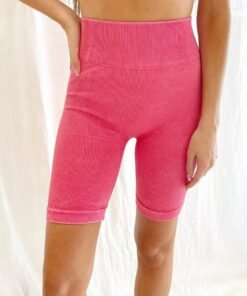 Vintage Wash Biker Shorts