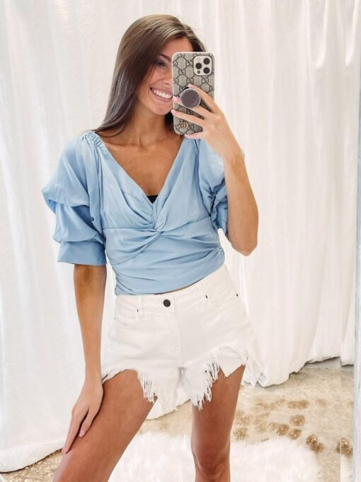White Denim Shorts – Image 4