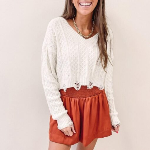 Adair Smocked Shorts – Rust – Image 3