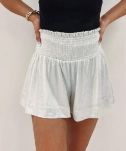 Adair Sparkle Shorts – Silver