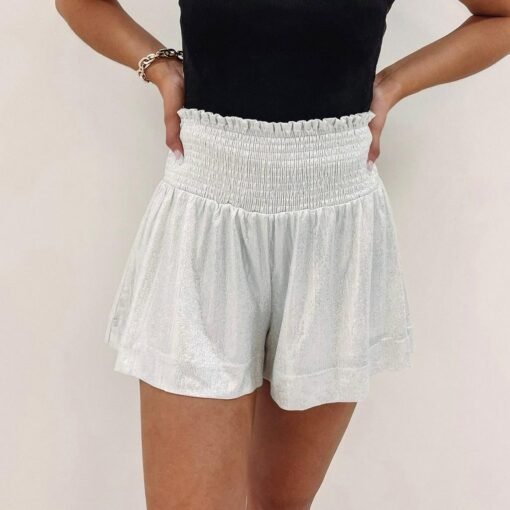Adair Sparkle Shorts – Silver – Image 3