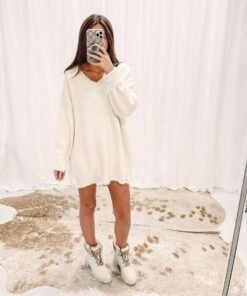 Amanda Sweater Tunic – Cream