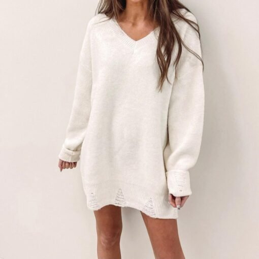 Amanda Sweater Tunic – Cream – Image 4