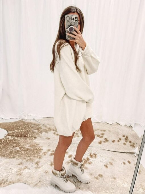 Amanda Sweater Tunic – Cream – Image 6