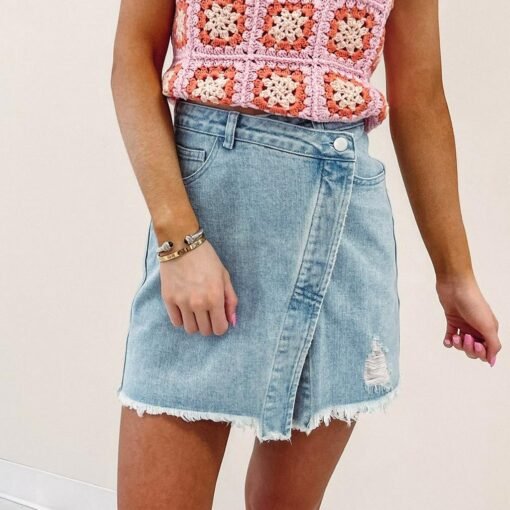 Asymmetric Denim Skirt – Image 6