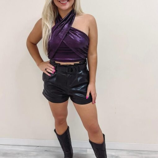 Ava Purple Metallic Top – Image 3