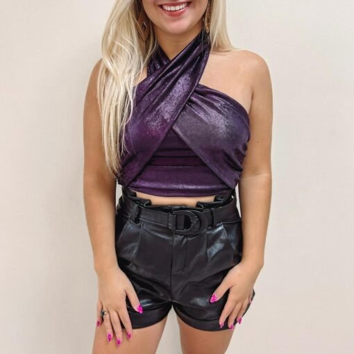 Ava Purple Metallic Top – Image 4