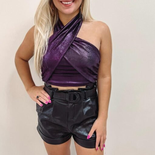 Ava Purple Metallic Top – Image 5