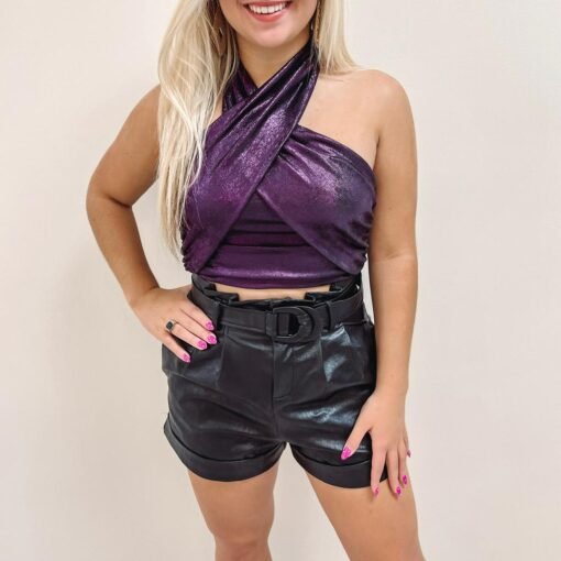 Ava Purple Metallic Top – Image 6
