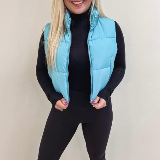 Blue Puffer Vest – Image 5