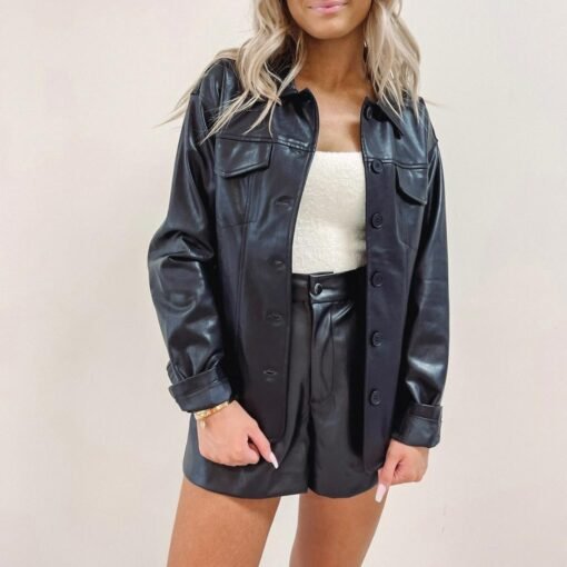 Bonnie Leather Shacket – Image 3