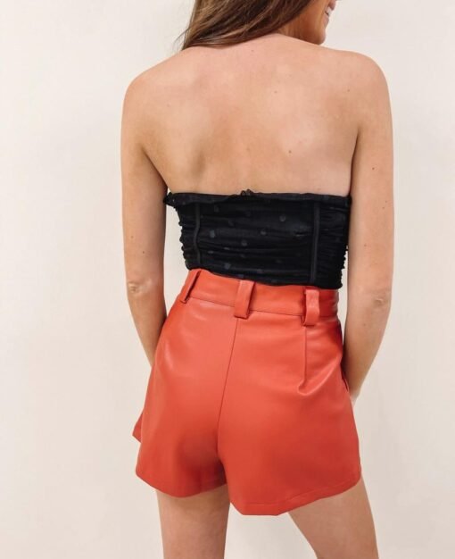Brick Faux Leather Shorts – Image 5