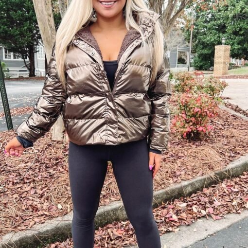 Bronze Puffer Jacket – Image 4