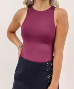 Burgundy Scuba Bodysuit