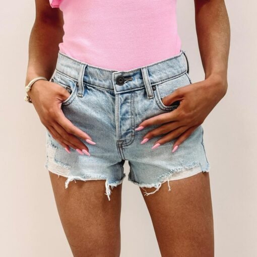 Charlie Mid-Rise Denim Shorts – Image 3