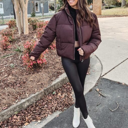 Chocolate Puffer Jacket – Image 4