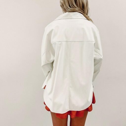Cream Leather Shacket – Image 5
