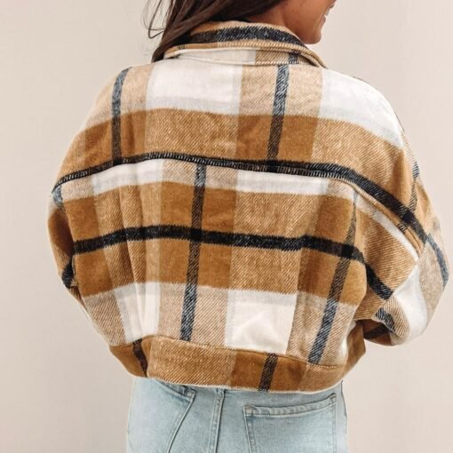 Cropped Mustard Flannel – Image 3